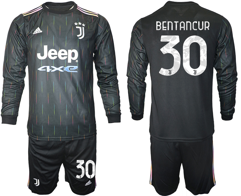 Men 2021-2022 Club Juventus away black Long Sleeve #30 Soccer Jersey->juventus jersey->Soccer Club Jersey